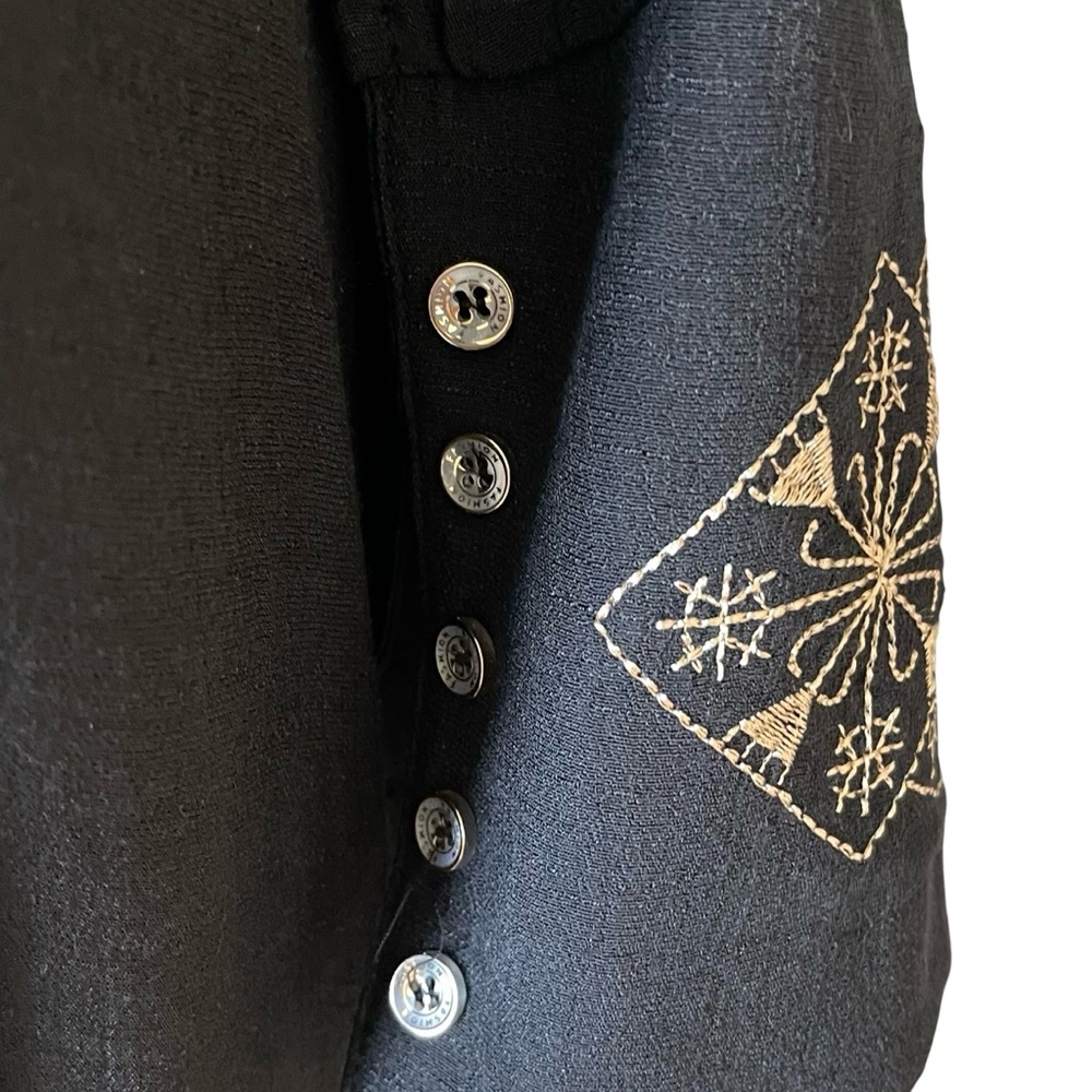 1 LEFT! 🎉❤️ Boho x Renaissance Long Black Embroidered Dress - Picture 5 of 9